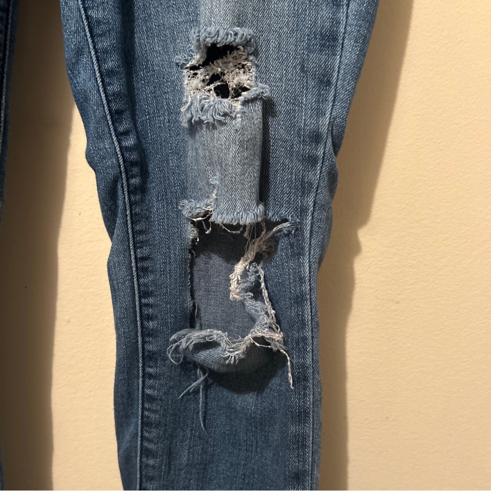 Oasis By Eunina Jeans Women’s Juniors 3 Distressed Faded Skinny - Picture 11 of 13